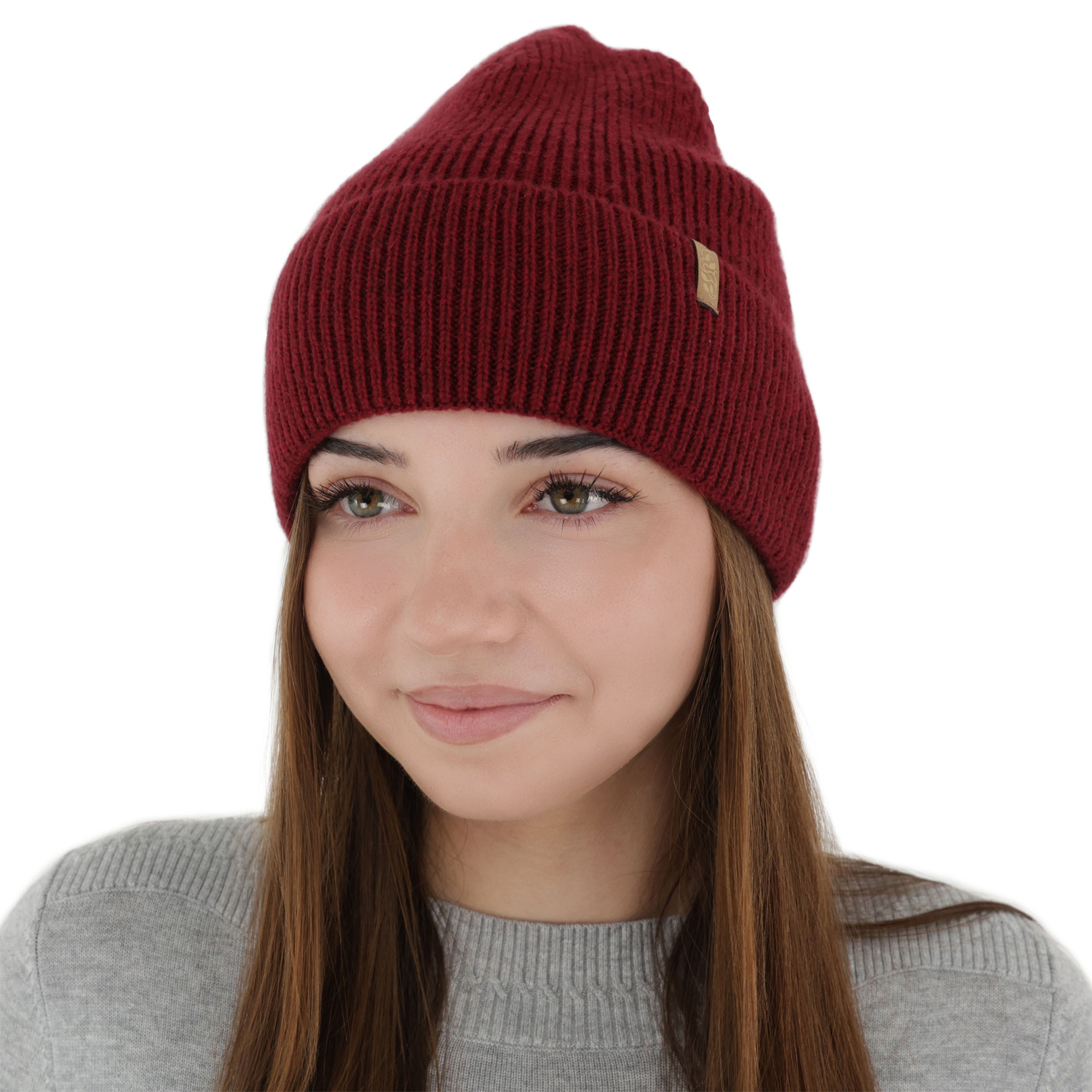 Dámská zimná čiapka, bordová, s merino vlnou, Tahoe