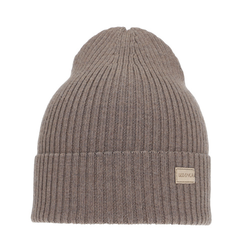 Dámská jarní/zimní čepice béžová 100% extra fine merino vlněná Sophie