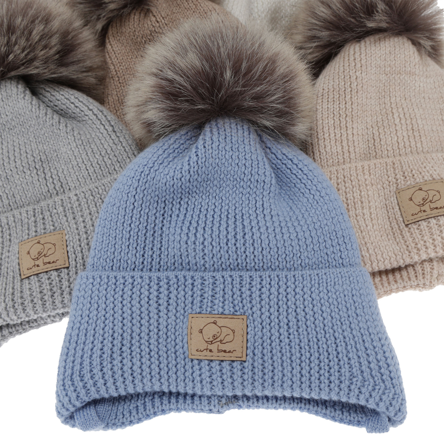 Chlapecká zimní čiapka, zaväzovacia, 100 % merino vlnená, bledomodrá, Jergen