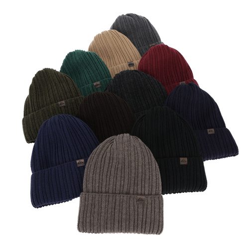 Pánská zimní čiapka, khaki, s merino vlnou, Huno