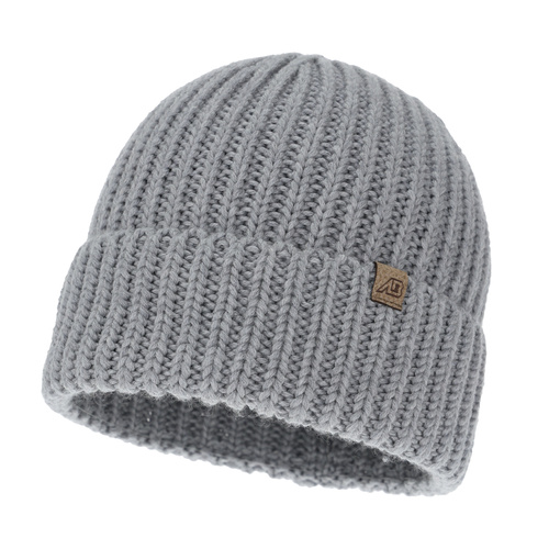  Pánská zimní čepice šedá 100% extra fine merino vlněná Berno