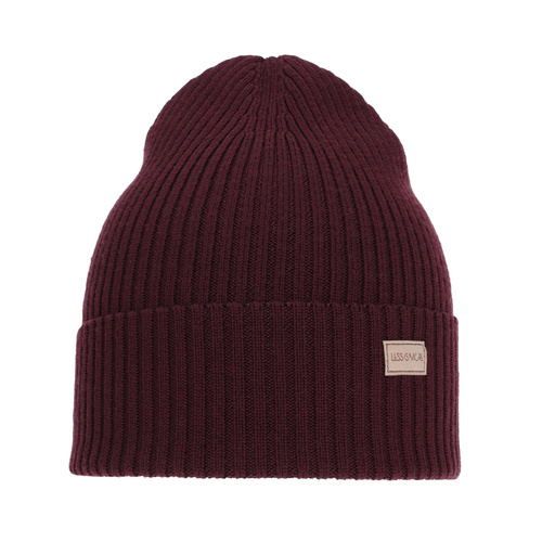 Dámská zimní/jarná čiapka, burgundová, 100 % merino vlnená, Sophie