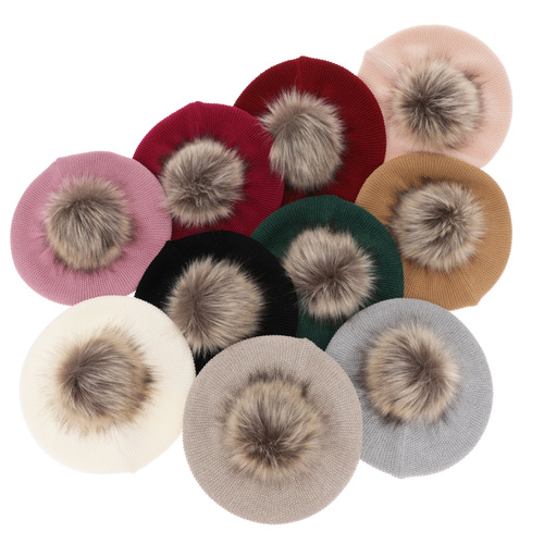 Dámska zimná baretka fialová merino vlnená Bonnie