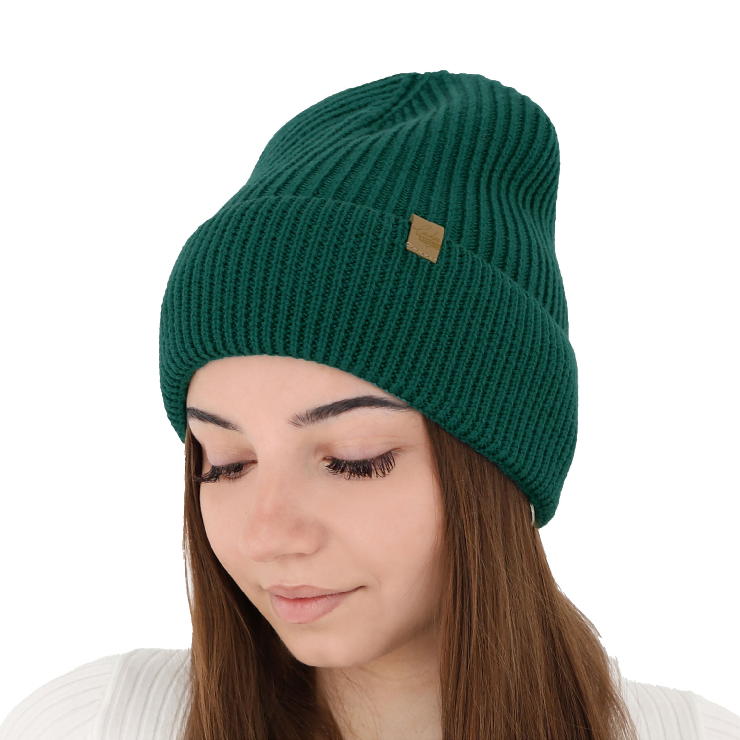 Dámská zimní čepice béžová 100% extra fine merino vlněná Isla