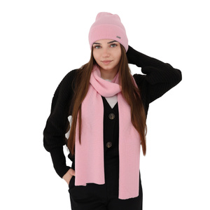 Dámský jarní/zimní set: čepice a šála krémový 100% extra fine merino vlna Melpomena