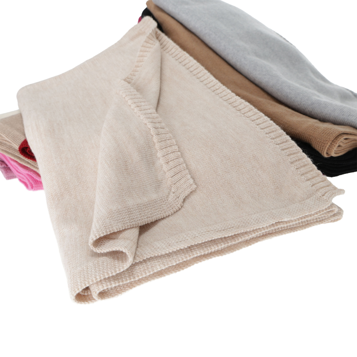 Šála zimní dámská, béžová, 100 % merino vlnená, Elonia