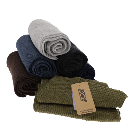 Pánska zimná šatka khaki 100% extra jemná merino vlna Brayan