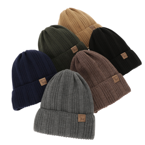 Komplet zimní chlapecký: čiapka a tunel, jasnobrązowy, Klaris