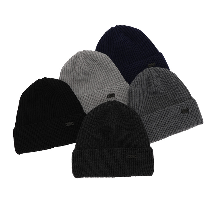  Pánská zimní čepice zelená 100% extra fine merino vlněná Owen