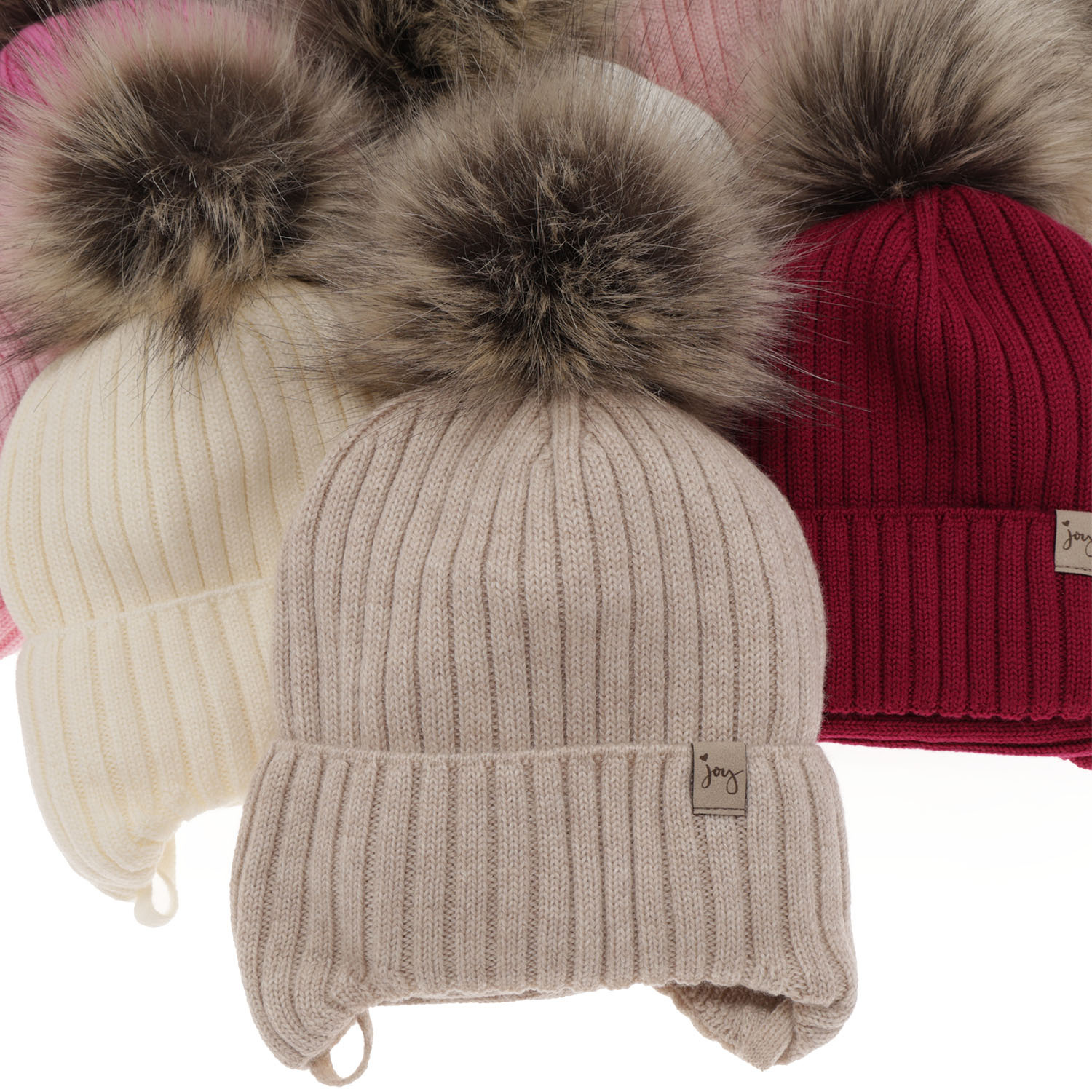 Komplet zimnej dívčí: čepice a tunel růžový 100% extra fine merino vlna Junika