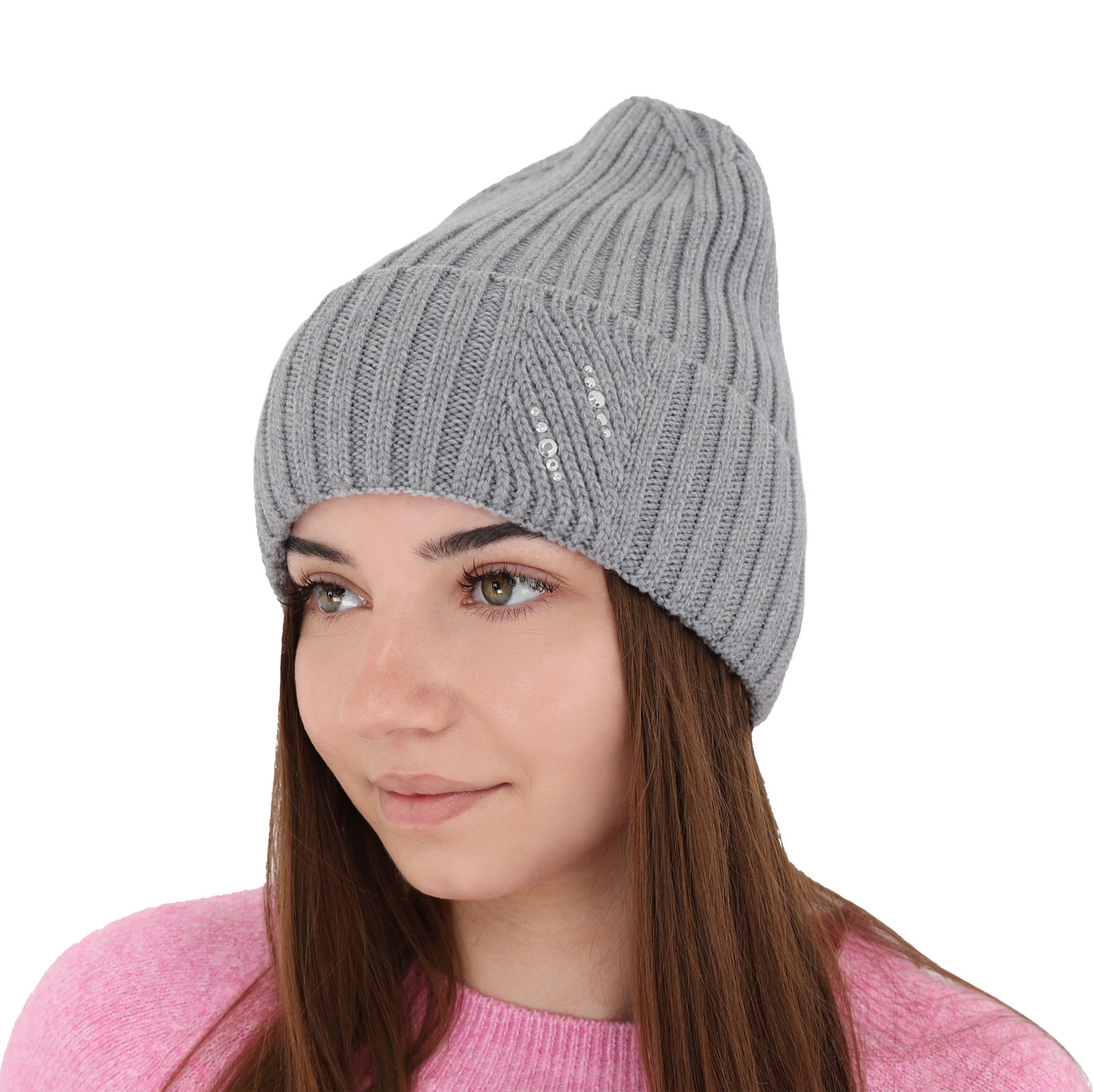 Dámská zimní čepice růžová 100% extra fine merino vlněná Ariga