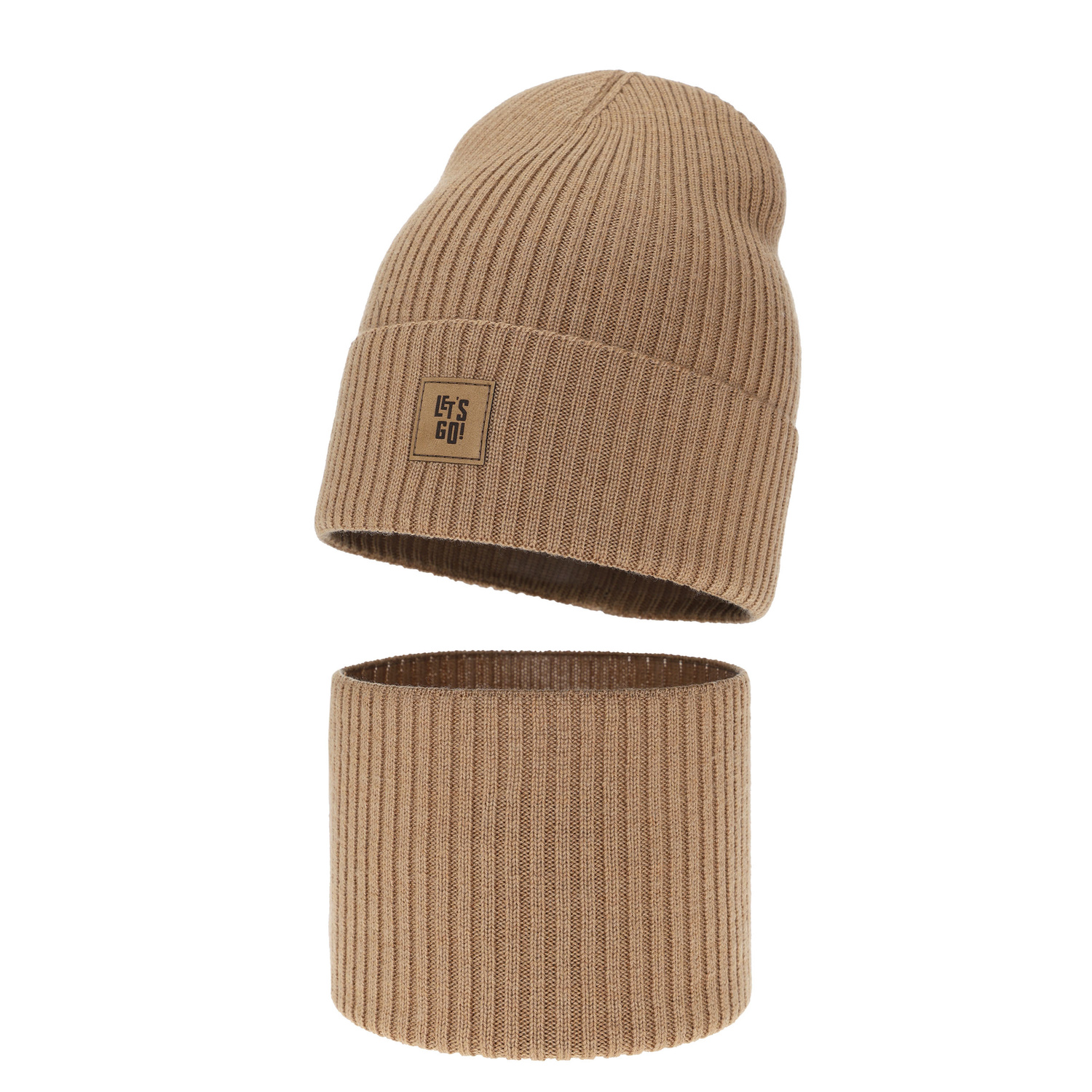 Chlapčenská čiapka a komín, jesenný/, arný set černý 100% vlna merino Vanto