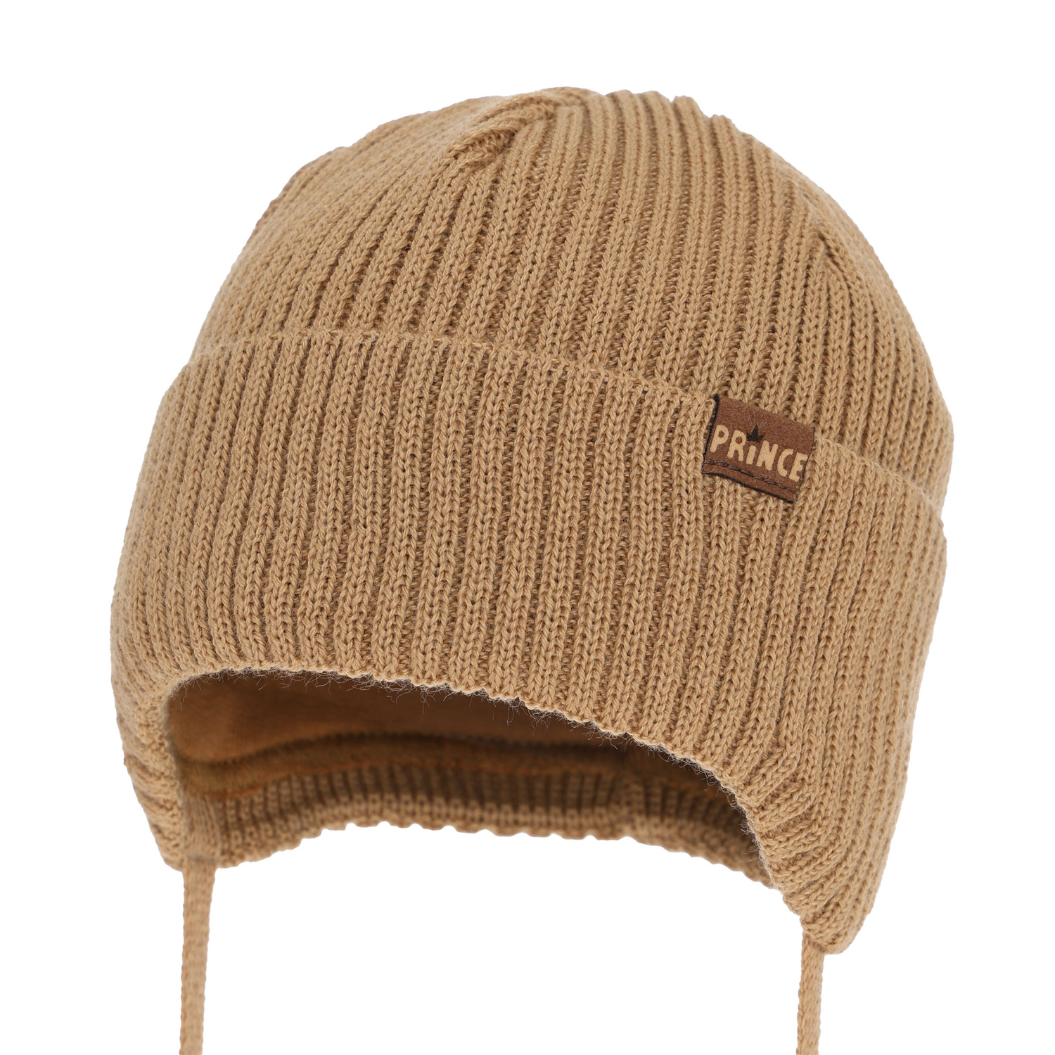 Chlapecká zimní čiapka, zaväzovacia, s merino vlnou, camel, Puser