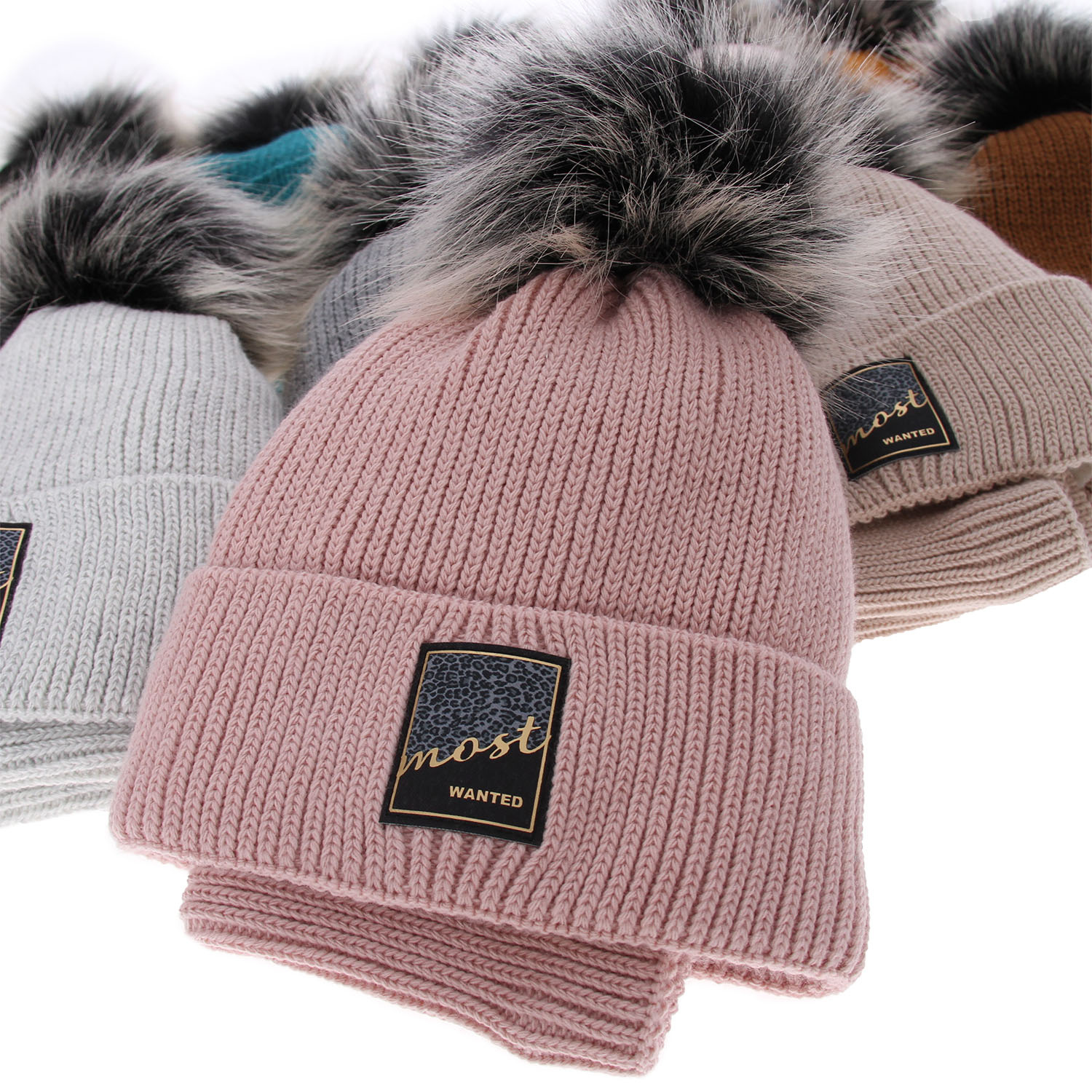 Zimná dievčenská súprava: čiapka a tunel med s bambulou Sycylia