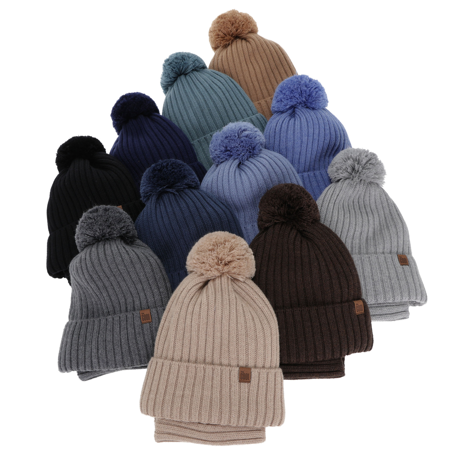 Komplet zimní chlapecký: čiapka a tunel, 100 % merino vlnený, podšitý bavlnou, béžový, Tolmar