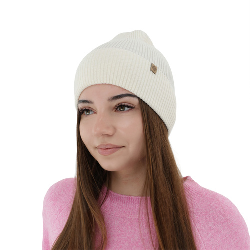 Dámská podzimní, zimná čiapka, bordová, s merino vlnou s kašmírom, Alineta