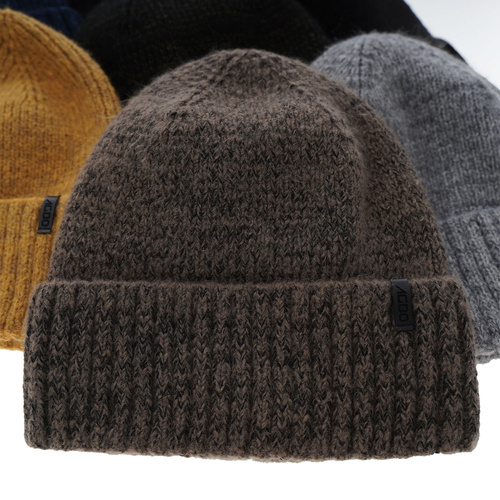 Pánska zimná čiapka šedá merino vlnená Nori