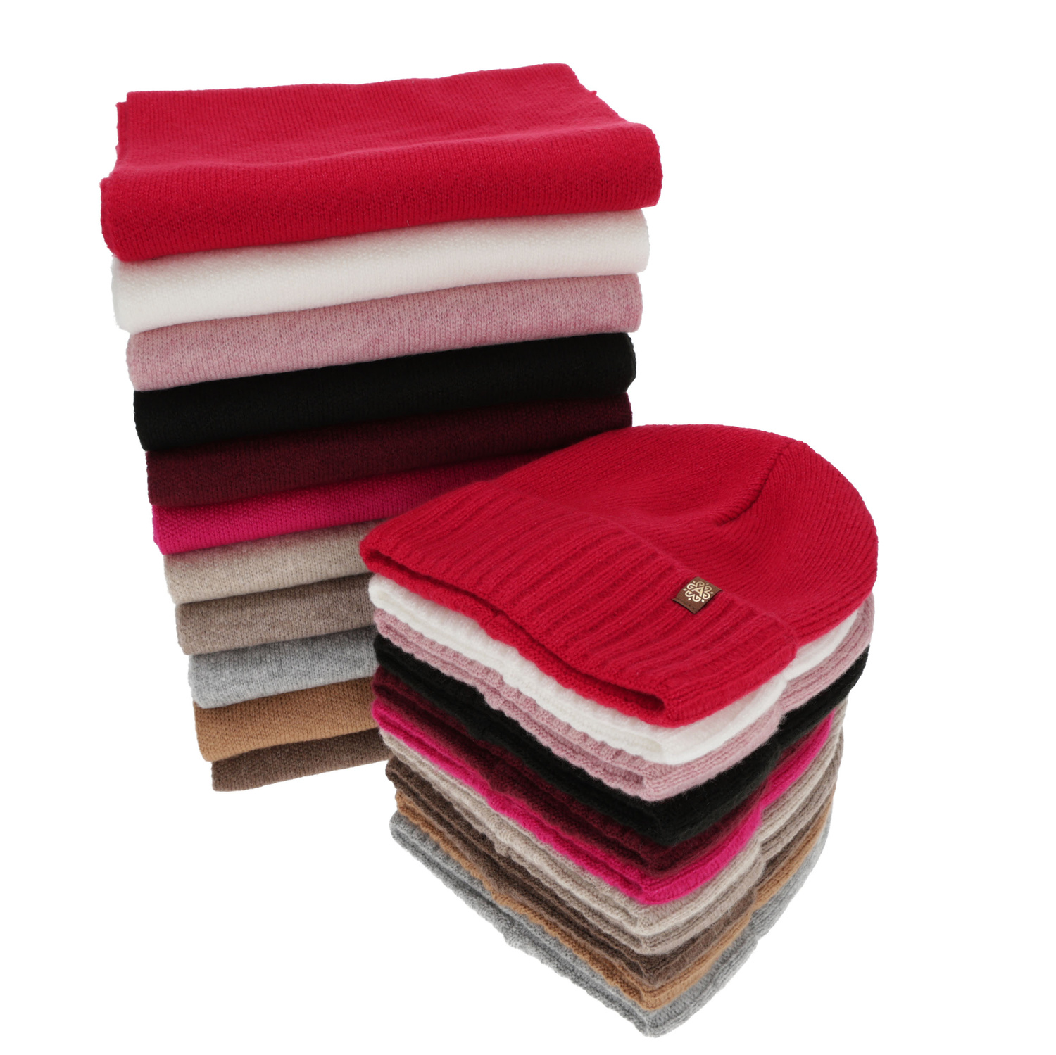 Komplet zimní dámský: čiapka a šála, červený, Shasta