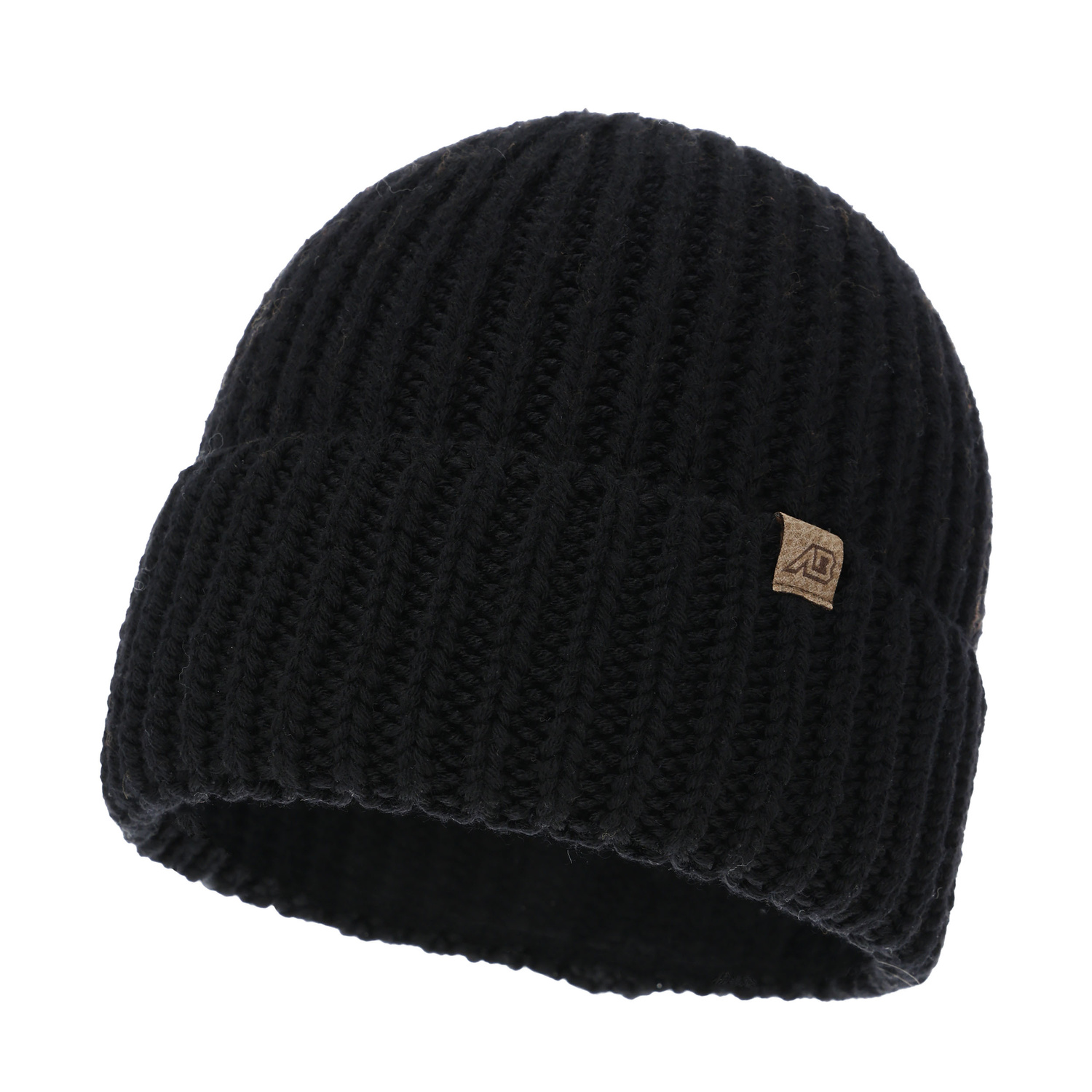  Pánská zimní čepice černá 100% extra fine merino vlněná Berno