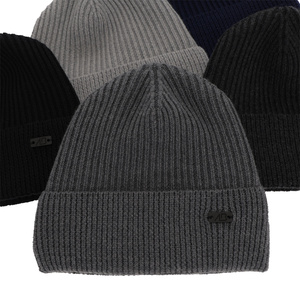  Pánská zimní čepice šedá 100% extra fine merino vlněná Owen