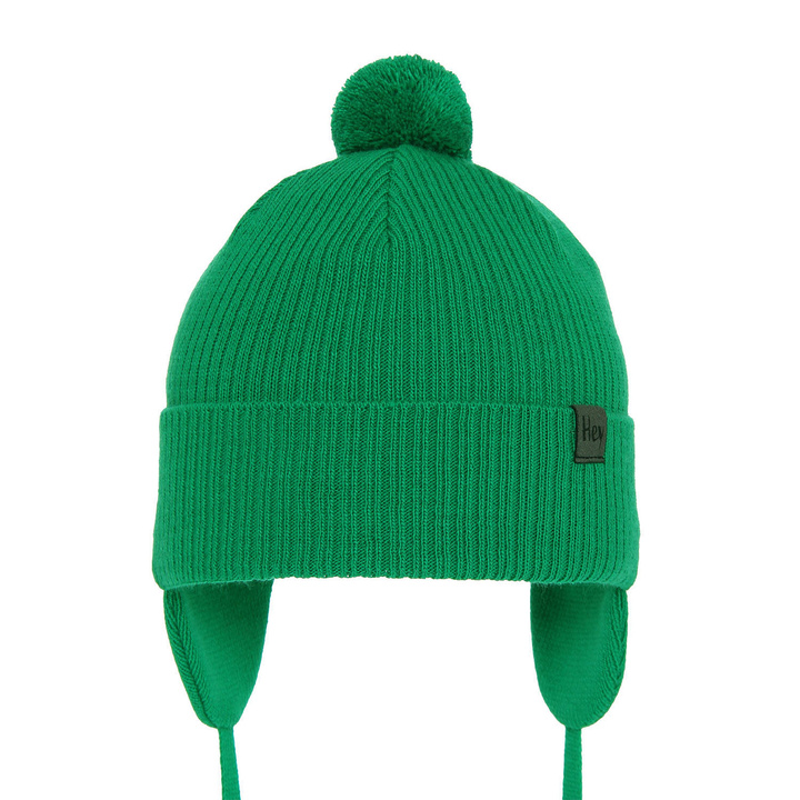 Chlapčenská jesenná/jarná čiapka zelená s bambulou Axel