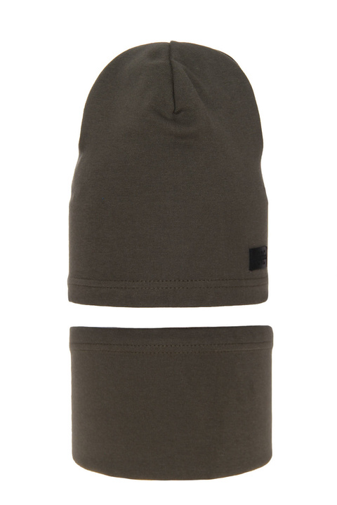 Jesenný/jarný chlapčenský set: čiapka a tunel khaki Frizi