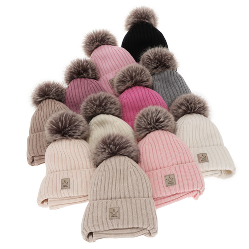 Komplet zimnej dívčí: čepice a tunel růžový 100% extra fine merino vlna podšity vlneným flísom Martina