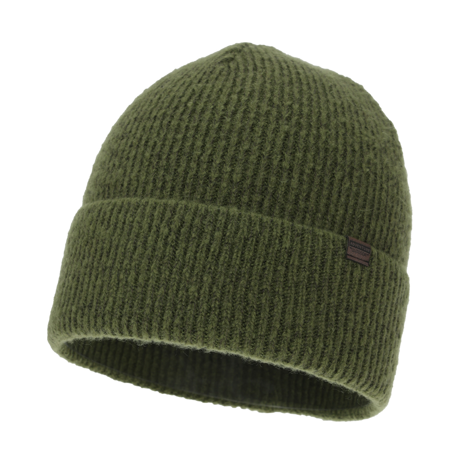 Pánská zimní čiapka, khaki, s merino vlnou, Korins