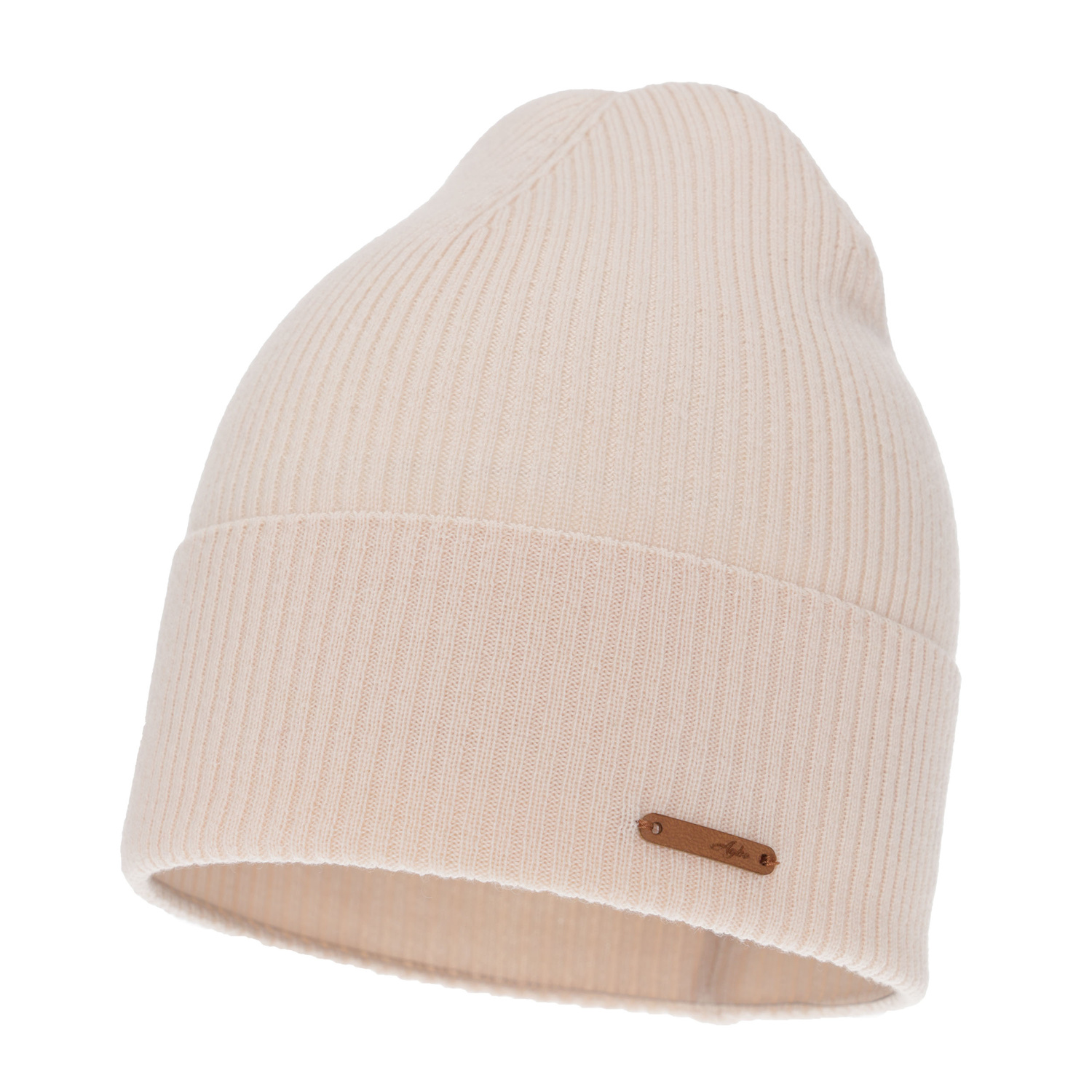 Dámská podzimní, zimná čiapka, svetloružová, 100 % merino vlnená, Flerra