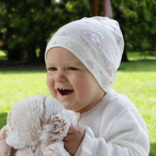 Jesenná/jarná dievčenská čiapka krémová Klaudyna