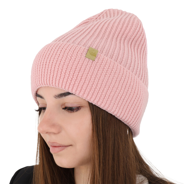 Dámská zimní čepice růžová 100% extra fine merino vlněná Isla