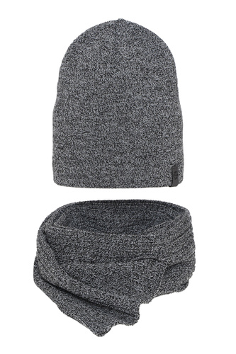 Zimný pánsky set: čiapka a šál sivá Mores