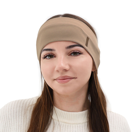 Dámská podzimní/ jarní čelenka, sivá, bavlnená Sharon