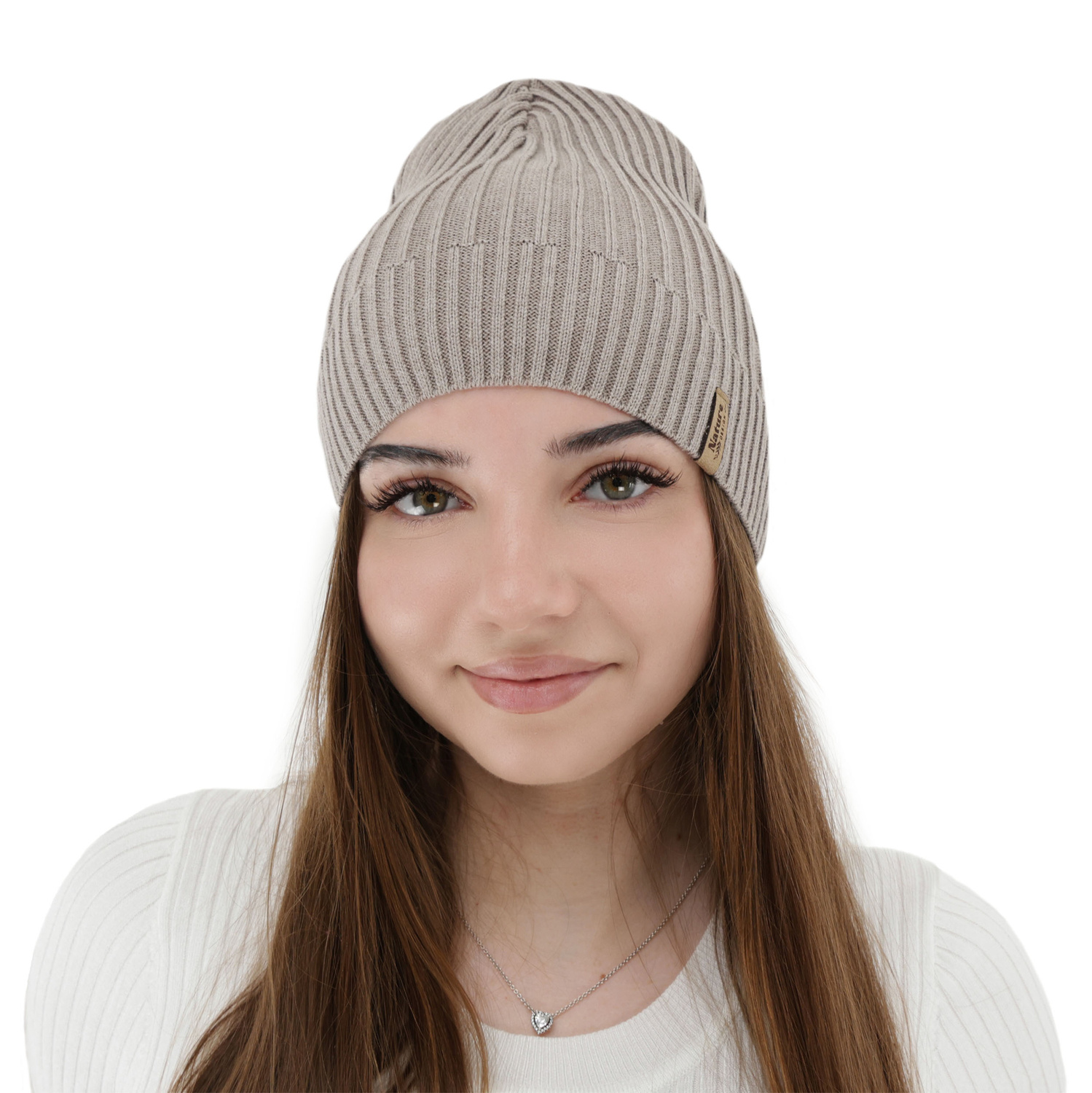 Dámská jarní, podzimní čiapka, s bavlnou, camel, Mirona