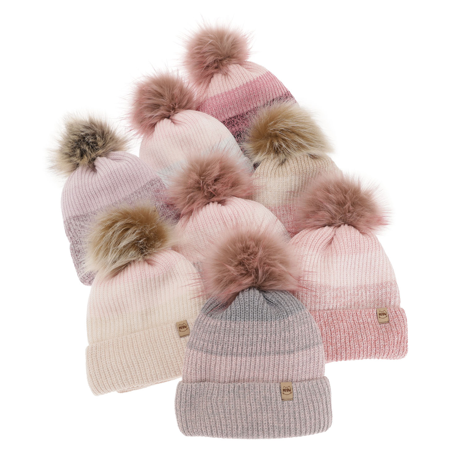 Zimná dievčenská súprava: čiapka a tunel růžový s bambulou Gimena