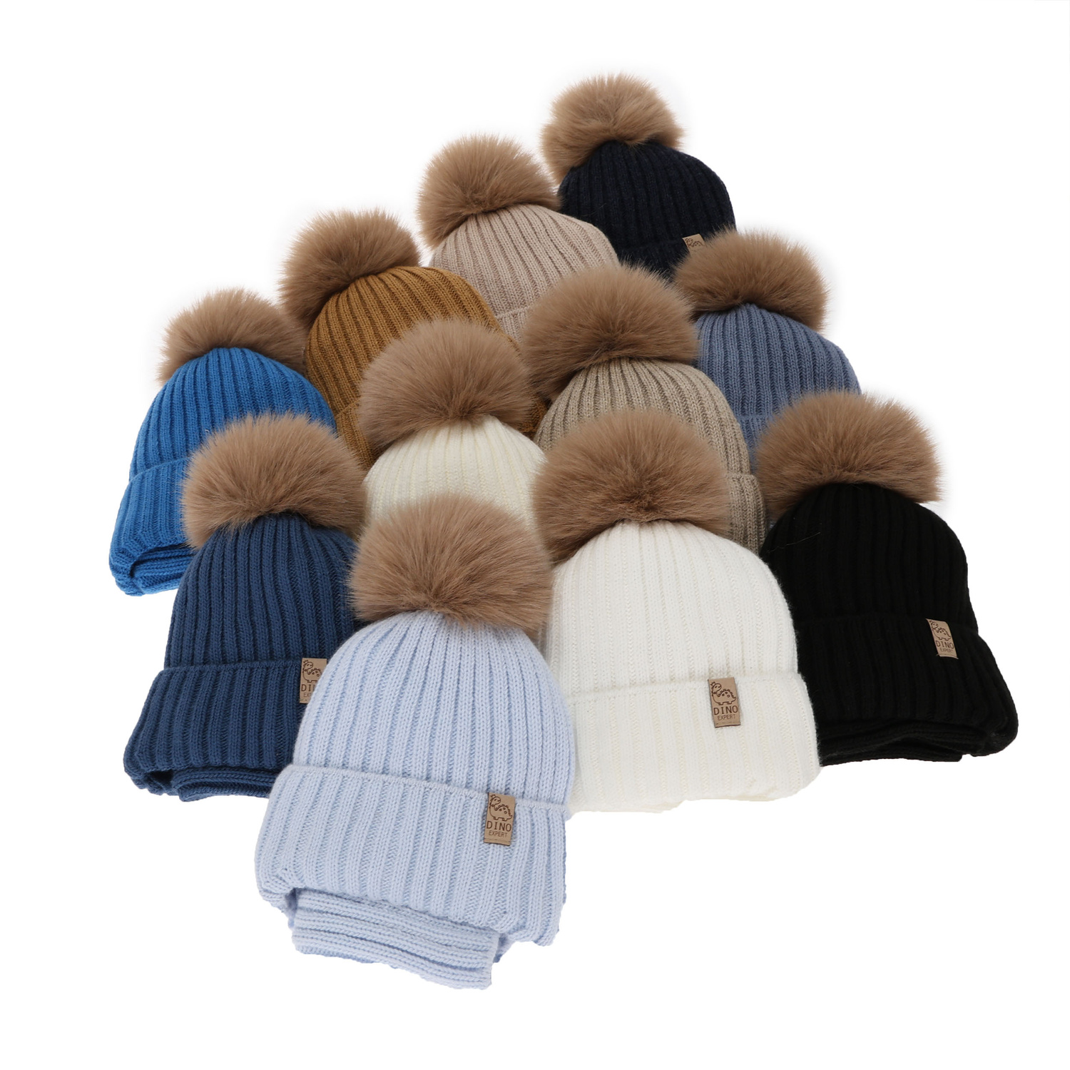 Súprava zimní chlapecký: čepice a tunel, camel, s bambulí, Bagil