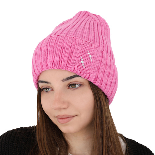 Dámská zimní čepice šedá 100% extra fine merino vlněná Ariga