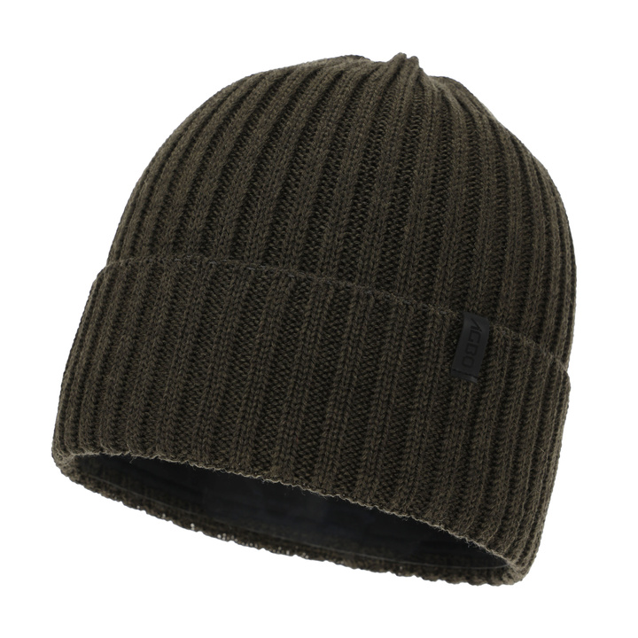 Pánská zimní čiapka, khaki, s merino vlnou, Tyrol