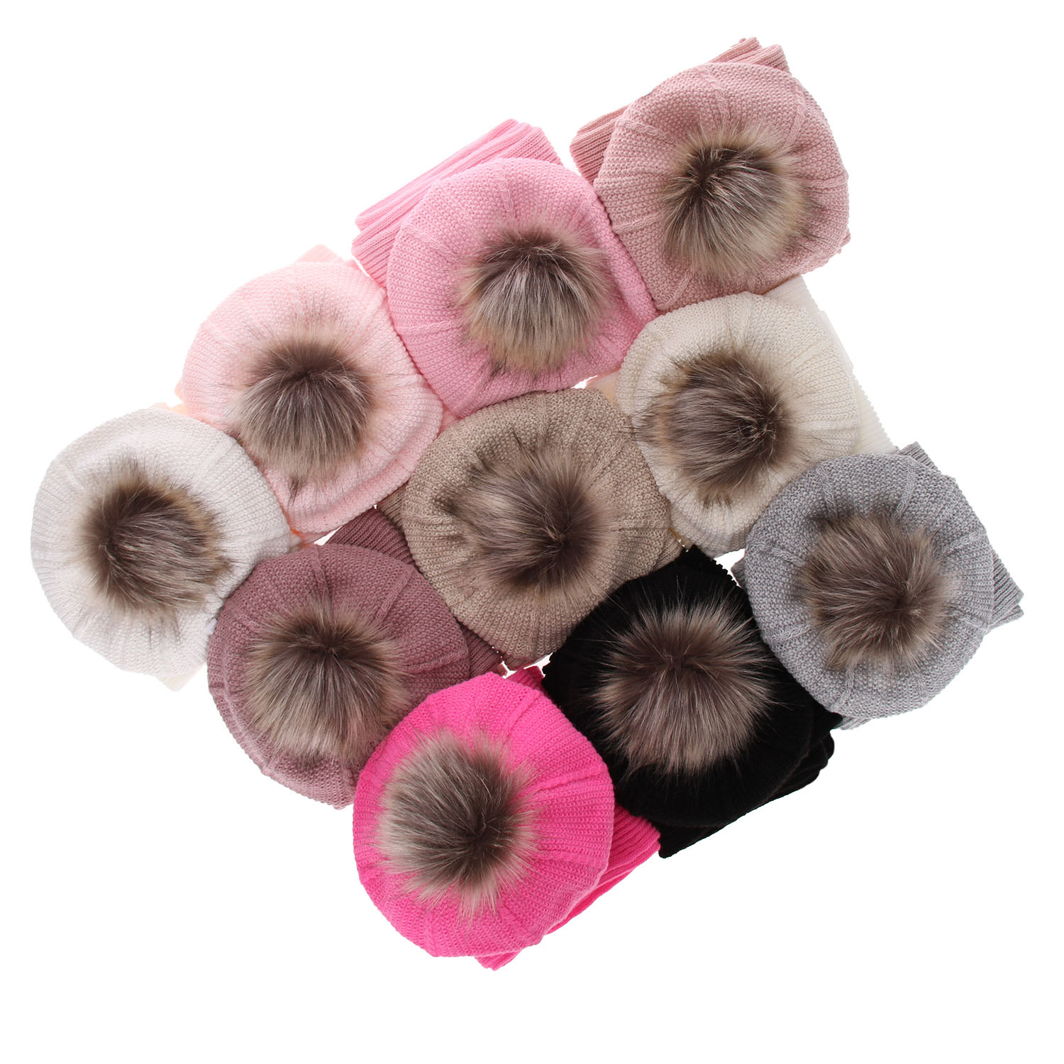 Dievčenský zimný set: čiapka a šál šedý s bambulou Elif