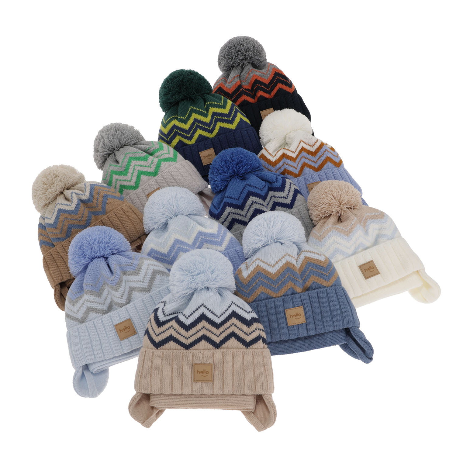 Komplet zimní chlapecký: čepice a šála modrý s bambulí Marcus