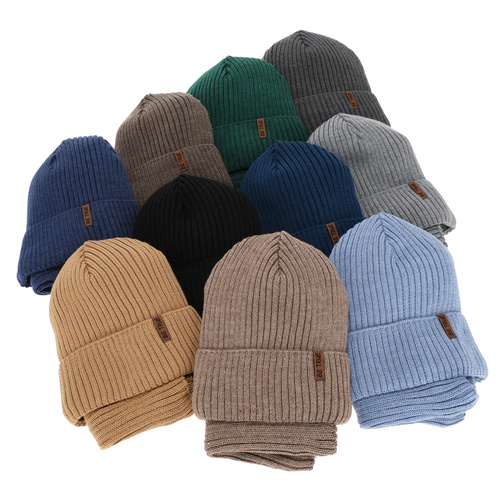 Komplet zimní chlapecký: čiapka a tunel, zelený, s merino vlnou, Colton