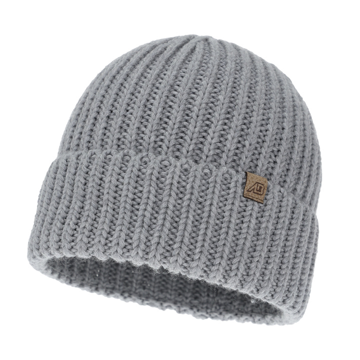  Pánská zimní čepice šedá 100% extra fine merino vlněná Berno