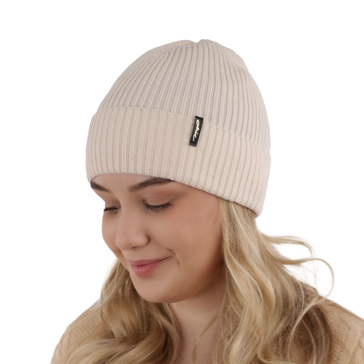 Dámská zimní čepice růžová 100% extra fine merino vlněná Megan
