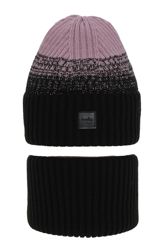 Zimný dievčenský set: čiapka a tunel černý Tasha