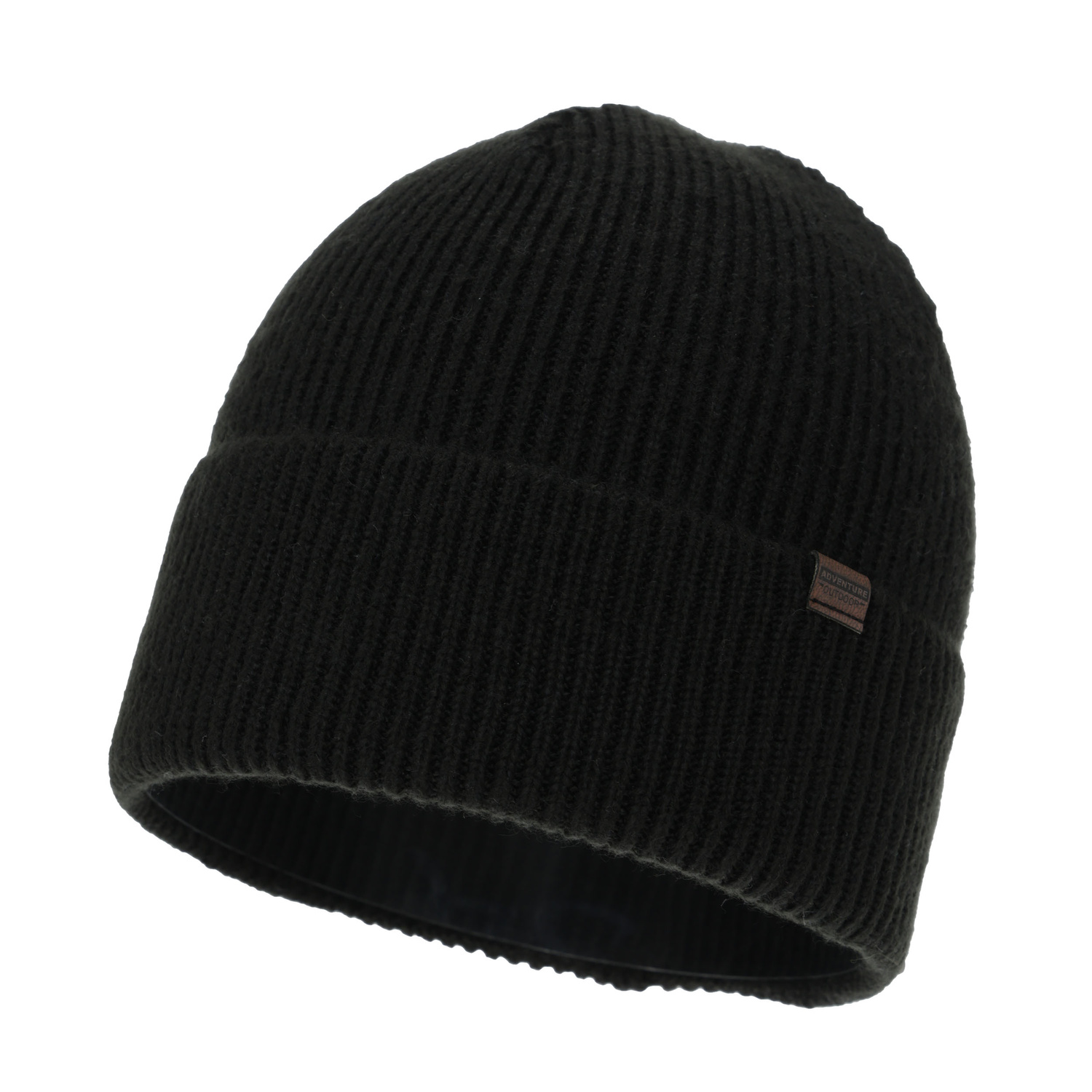 Pánská zimní čiapka, čierna, s merino vlnou, Korins