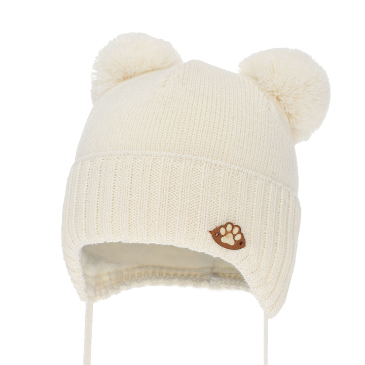 Chlapecká zimní čiapka, zaväzovacia, s merino vlnou, modrá, Rimini