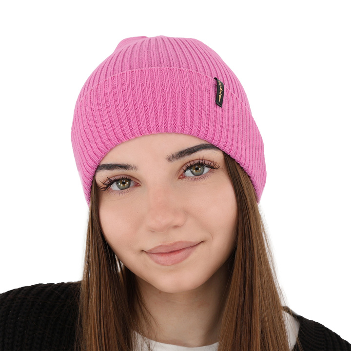 Dámská zimní čepice červená 100% extra fine merino vlněná Megan