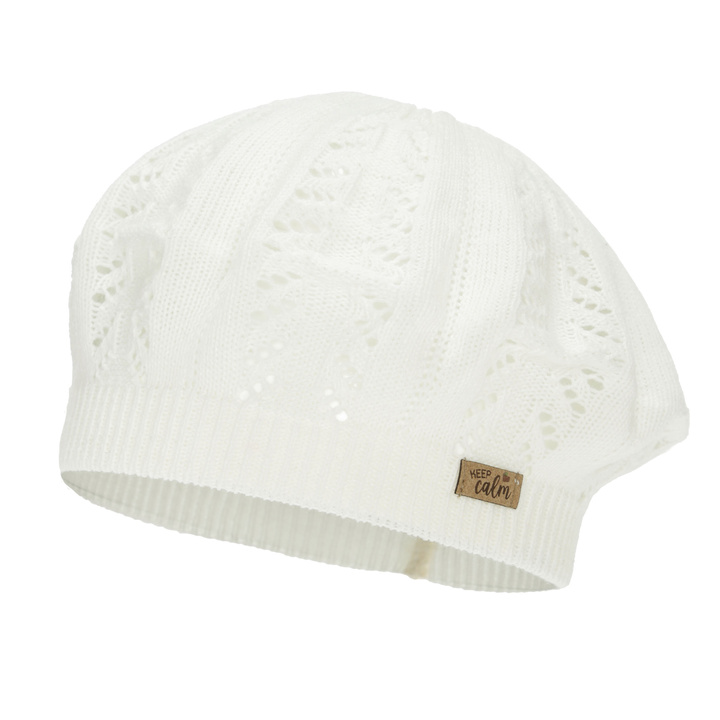 Baret pre dievča podzimný, jarný, krémový, Kevira