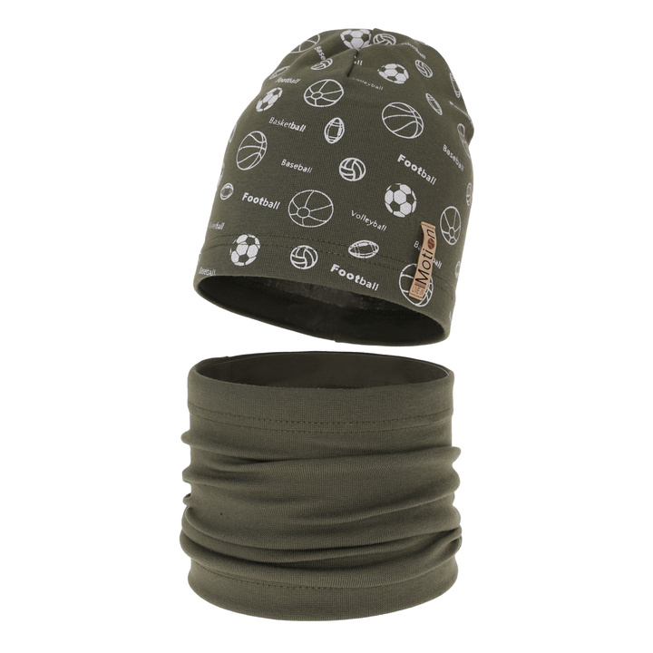 Jesenný/jarný chlapčenský set: čiapka a tunel khaki Paolo