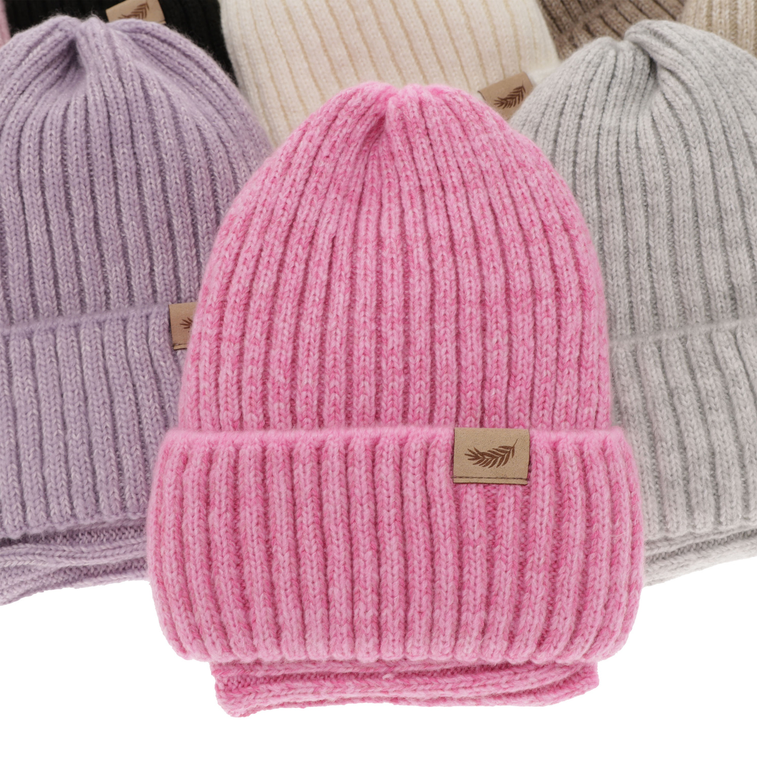 Komplet zimnej dívčej: čiapka a tunel růžový s merino vlnou Karmina